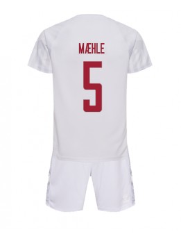Billige Danmark Joakim Maehle #5 Bortedraktsett Barn VM 2022 Kortermet (+ Korte bukser)